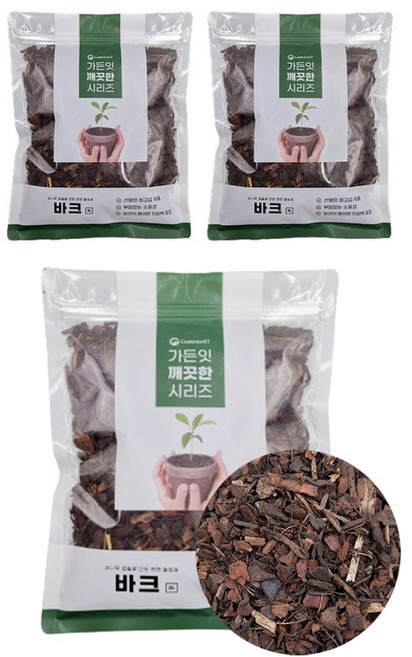 가든잇 깨끗한 바크 소포장, 3개, 2L