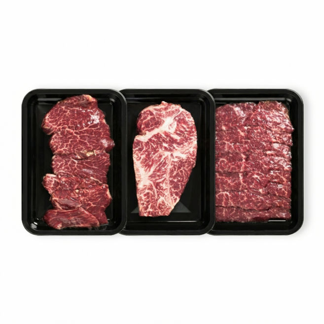 [온기로운식탁] 1++ 투뿔 한우 부드러운 구이 세트 600g (안심 채끝 보섭), 1개