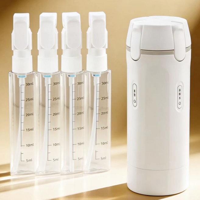 올인원 여행용 소분 공병 디스펜서 세트 샴푸 바디워시, 1개, 화이트