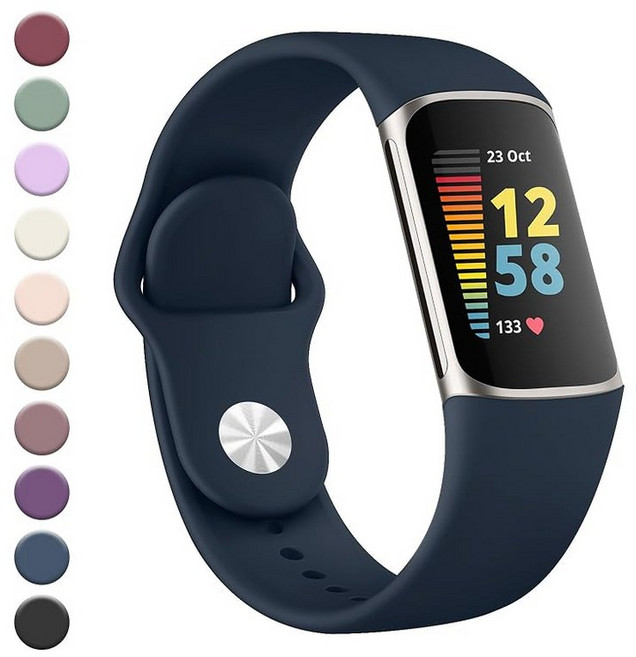 벨트 for Fitbit Charge6 밴드 Charge5 밴드 교환 벨트 실리콘 교환 밴드 부드러운 충전 5 (미드 나이트 블루), 상세페이지 참조, 상세페이지 참조