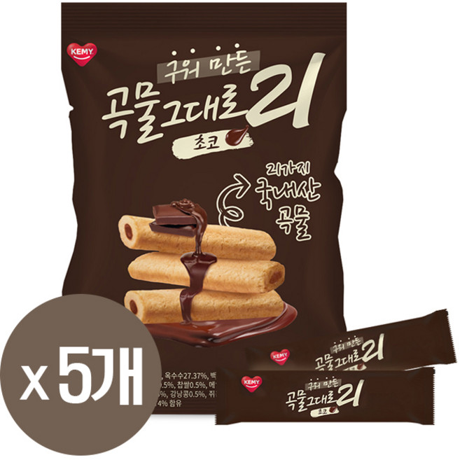 곡물그대로21 크리스피롤 초코, 5개, 150g