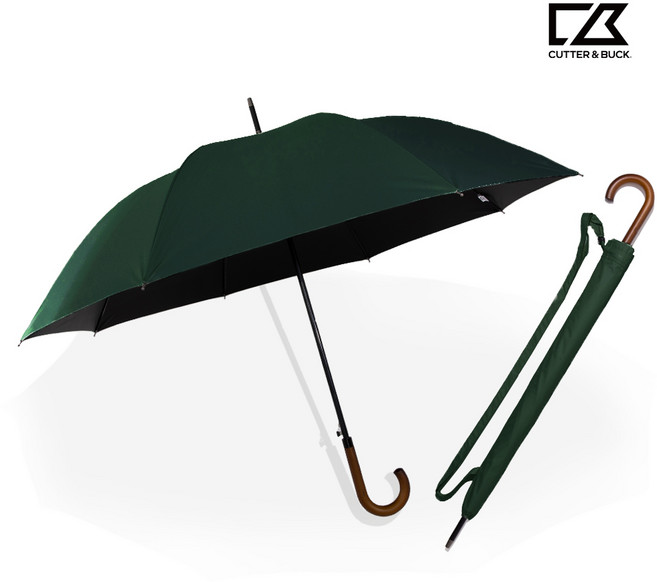 [커터앤벅] 70 곡자 자동 우드핸들 암막 장우산(자외선차단99%)