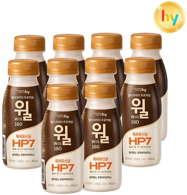야쿠르트 헬리코박터 프로젝트 윌 오리지날, 180ml, 10개