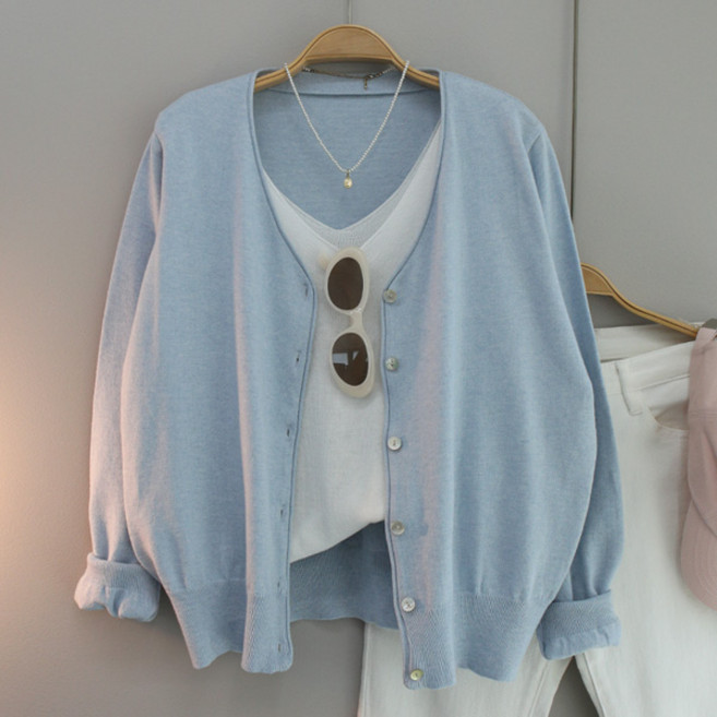 달콩 여성 헤르브이넥루즈핏가디건 봄신상