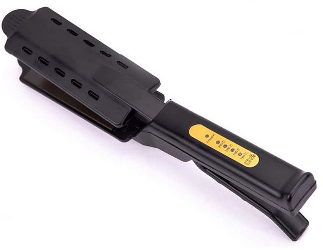 스트레이트 헤어 다리미 빠른 가열 온도 조절 세라믹 토르말린 플랫 와이드 패널, 02 AU, 01 Black