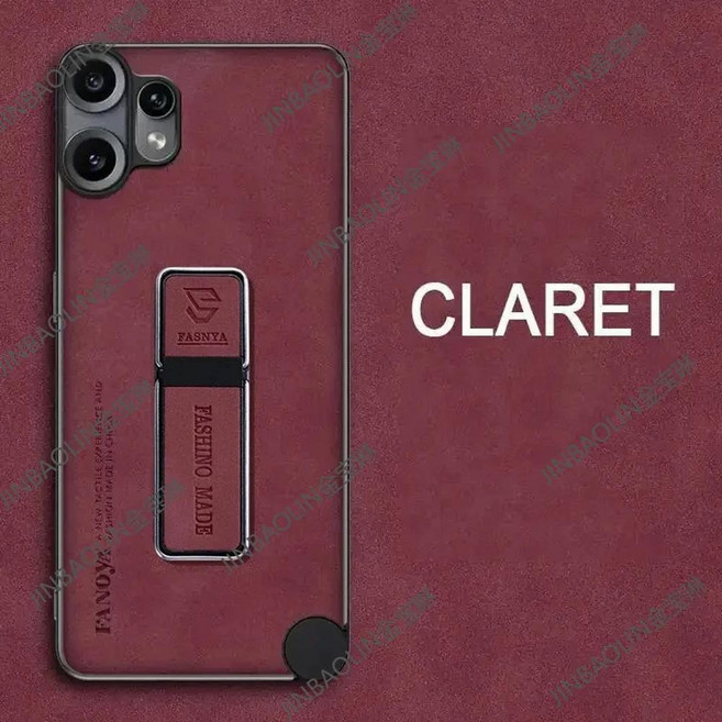 낫씽 폰 프로 양가죽 커버 마그네틱 스탠드 무광 충격 방지 플레인 케이스, 1개, 1. Wine Red / C. CMF Phone 1