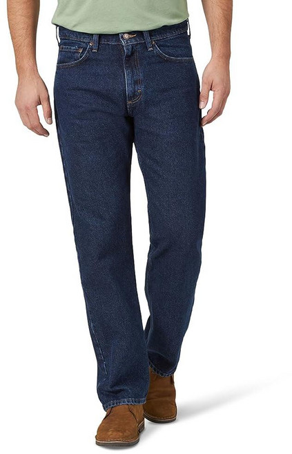 Wrangler Authentics 남성용 클래식 5포켓 편안한 핏 면 진 바지 5 포켓 릴렉스 진 빈티지 스톤워시.