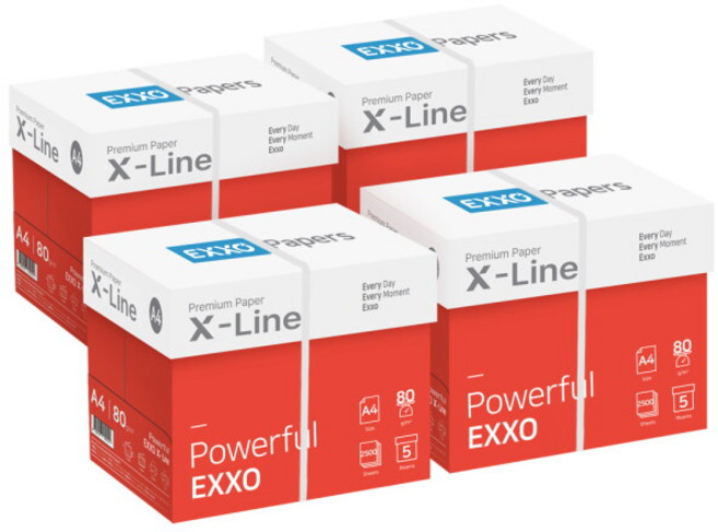 [엑소] 엑스라인 A4 복사용지(A4용지) 80g 2500매 4BOX, 4박스