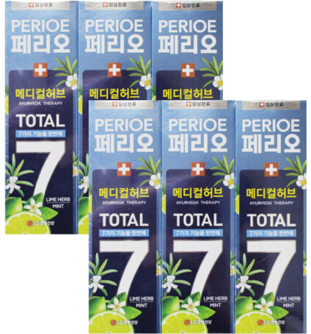 페리오 토탈7 메디컬허브 치약 라임허브, 6개, 6개입, 100g