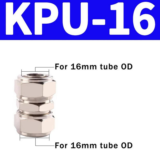 PU PG 구리 도금 니켈 공압 에어 퀵 커넥터 호스 튜브용 OD 4mm ~ 16mm 빠른 조인트 연결 10 PCs 50 200, KPU-16mm_50 PCS