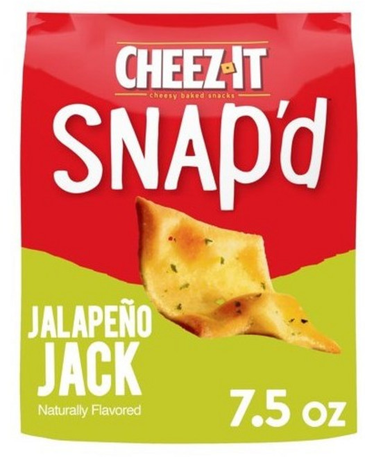 [미국직배송]치즈잇 스냅 할라페뇨 잭 치즈 1개x212g Cheez-It Snap'd Jalapeno Jack Cheesy Baked Snacks, 1개, 212g