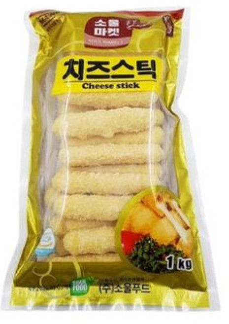 소울마켓 명절 한입 도매 알뜰 냉동 야식 반조리 튀김 치즈스틱 1kg, 1개