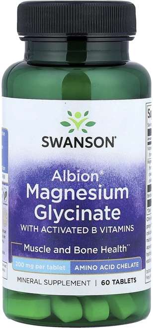 추석특집 Swanson Albion® 마그네슘 글리시네이트 활성 비타민B군 함유 60정 선물로좋습니다, SwansonAlbion마그네슘글리시네이트활성비타민B군, 1개 - 쿠팡