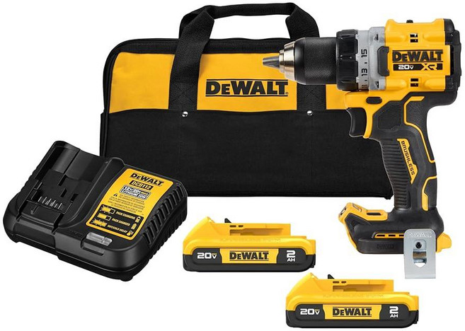 Dewalt 디월트 20V MAX XR 무선 드릴 드라이버 키트 브러시리스 컴팩트 배터리 2개 충전기 포함 DCD800D2 269772, Dewalt 디월트 20V MAX XR 무선 드릴 드라