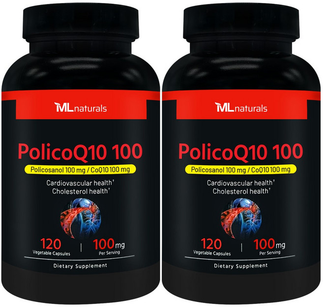 [미국번개배송] 신제품 착한명품 마이라이프 내추럴스 고함량 폴리코큐텐 100 (코큐텐 100mg + 폴리코사놀 100mg), 2개, 120정