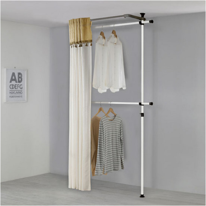 왕자 심플2단커텐행거브라운커텐32mm, 아이보리함마분체도장, 커튼커버(브라운+아이보리)