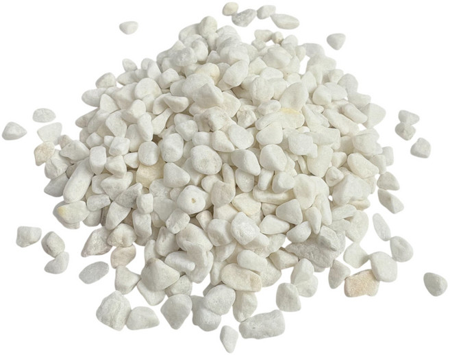 特白漢白玉鵝卵石 4kg裝 0.5-0.8cm 庭院陽台水族造景地舖石, 白色