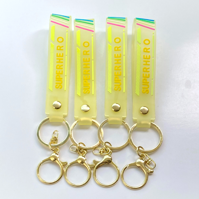 키링 열쇠고리 차키 손잡이 줄 diy 실리콘 스트랩, C 옐로, 4개