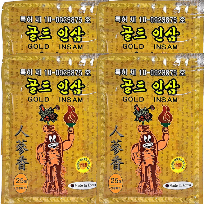 특허품 골드인삼건강패드, 25개입, 4개