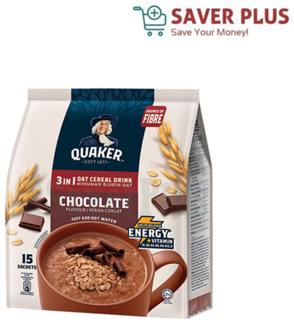QUAKER 퀘이커 오트밀 초콜릿 아침식사, 28g, 12개