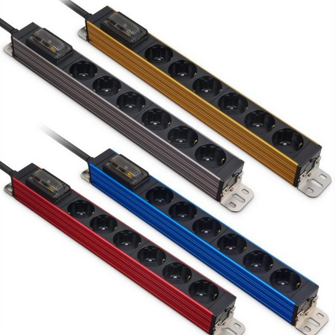 HD일렉트릭 누전차단용 고용량 알리미늄 멀티탭 프리미엄 멀티탭 6구형, 1개, 티타늄, 3m