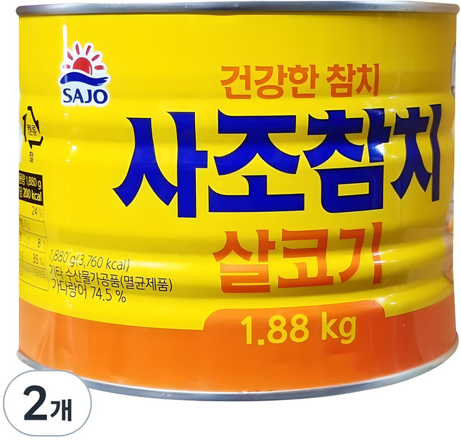 사조참치 살코기 참치, 1.88kg, 2개