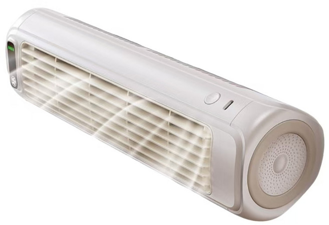 링에어 미니 냉풍기 소형 벽걸이 선풍기 저소음 휴대용 사무실 주방 욕실, 충전식(화이트)