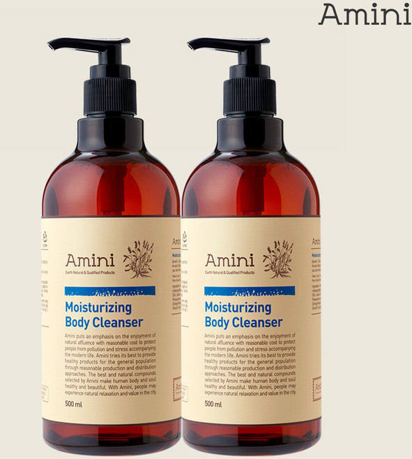 아미니 모이스처라이징 바디 클렌저, 500ml, 2개