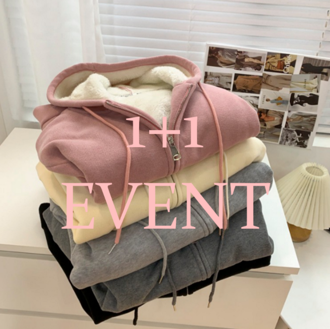 [당일출고/최저가] 셀터스 여성 양털 기모 후드 집업 1+1