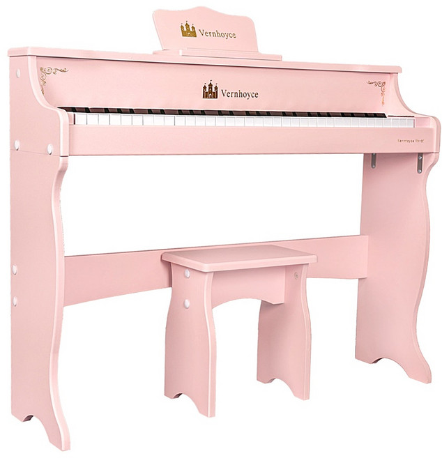 [SET상품/전용페달과 건반덮개포함] 레노피아 어린이피아노 61건반 파스텔핑크 베른호이체 VH-61 Pink Pedal Cover SET, 100개, VH-61 PK SET