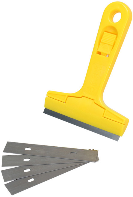 인덕션 스크래퍼 모음(주방 전자렌지 긁개 껌칼 밀칼 포켓 욕실청소칼 전자렌지 찌든때 헤라 미니), 원터치 인덕션 스크래퍼+칼날10p, 1개