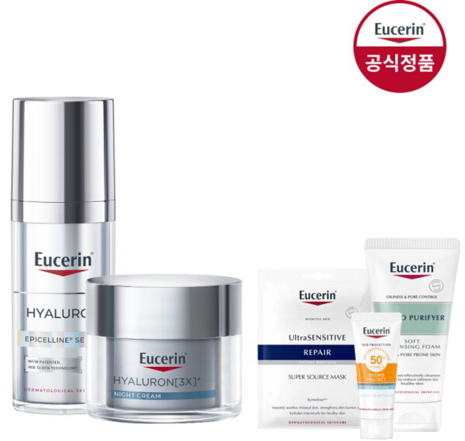[유세린] 하이알루론 에피셀린 세럼 30ml + 하이알루론 3X 나이트크림 50ml[증]선프로텍트5ml+클렌징폼50g+마스크팩1매, 1개, 80ml