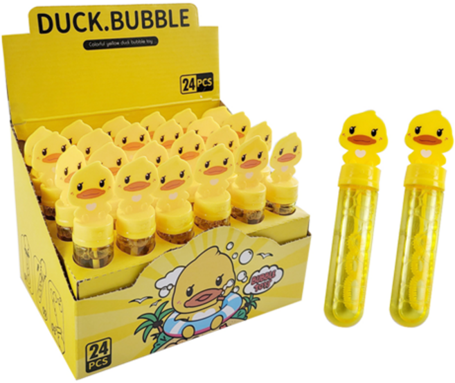 토이랄라 (24개) 카와이 비눗방울 미니러버 비누방울 리틀 동물 버블봉 한손 스틱 오리 토끼 무배, 카와이미니오리, 24개