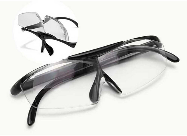 3배 고화질 노인 확대경 휴대용 노안 돋보기 안경, 1개, 보라색프레임HD