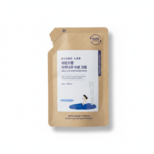 라운드랩 자작나무 수분 크림 50ml 리필팩, 1개