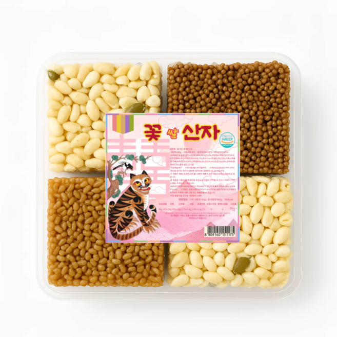 늘가온 꽃산자 쌀산자 쌀강정 전통한과 전통강정 전통과자 옛날과자, 180g, 1세트