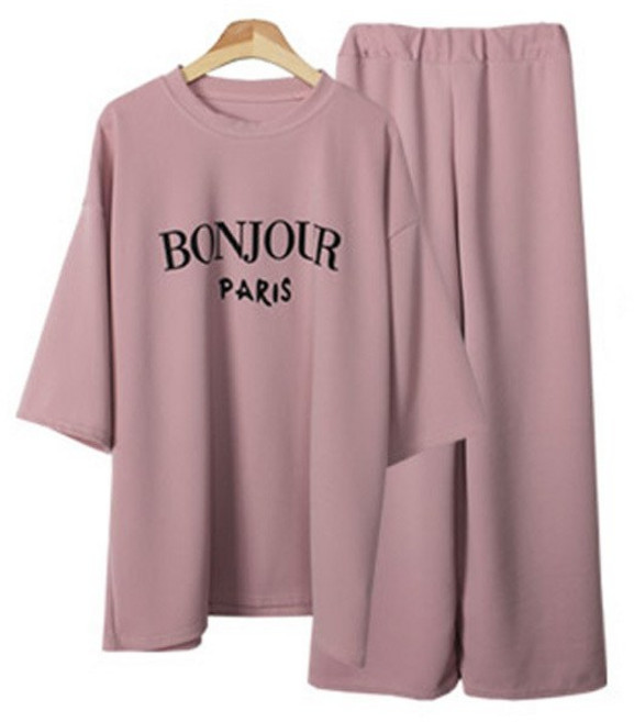 티탁 여성용 안녕 파리 데일리 루즈핏 상하의 세트