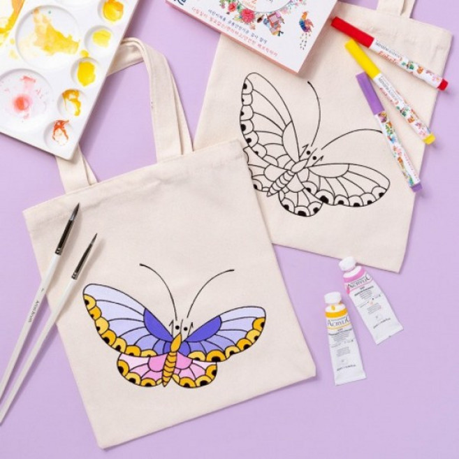 민화샵 미니 에코백 만들기 미술 준비물 만들기재료 DIY, 나비