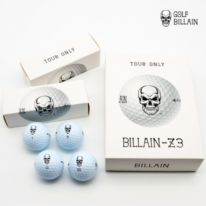 'Ver.26' 10더즌 [BILLAIN] 고탄력골프공 BILLAIN-Z3 빌런-Z3 화이트 3피스 우레탄 12구 세트, 10세트, 12개입, white