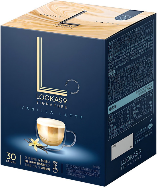 루카스나인 시그니처 바닐라라떼 커피믹스, 16.9g, 30개입, 1개