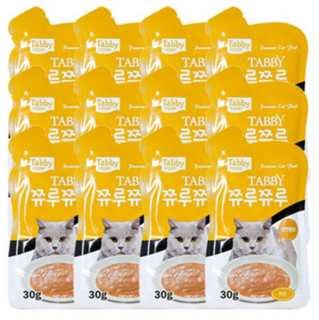 테비 전연령 고양이 영양 간식 파우치, 치킨, 30g, 12개