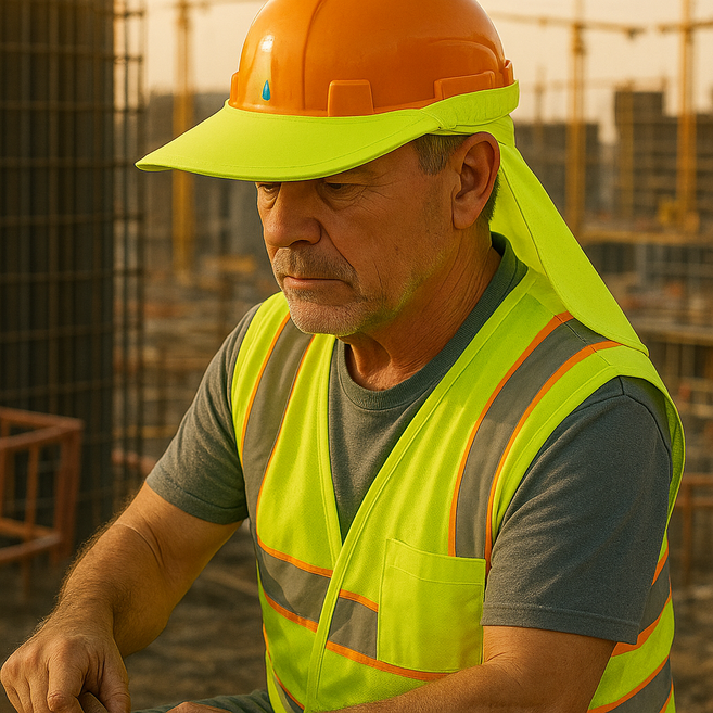 에이필미 건설 안전모 햇빛가리개 신호수 썬캡, 1개, 형광