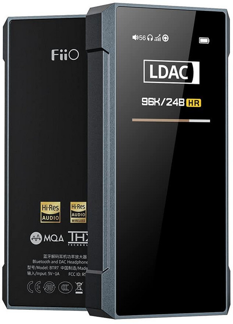 FiiO BTR7 헤드폰 앰프 블루투스 수신기 고해상도 휴대용 DAC 전화/PC/자동차/홈 오디오용 MQA/LDAC/aptX HD 384K/32Bit DSD256 지원 (티타늄