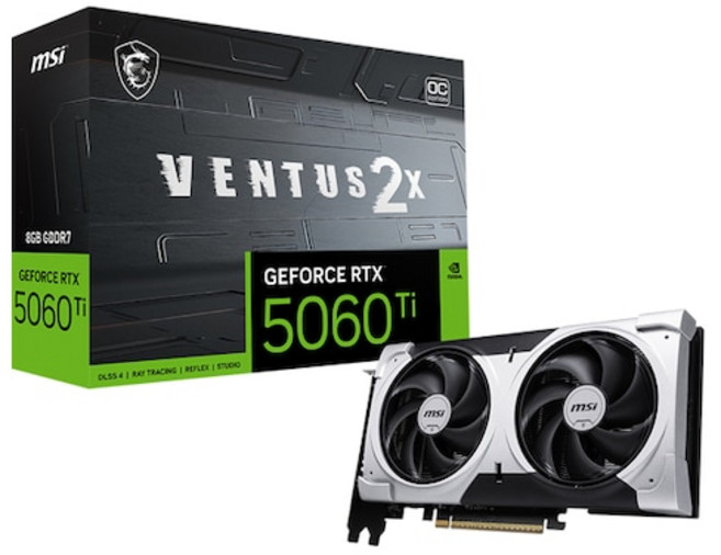 8위 - MSI 지포스 RTX 5060 Ti 벤투스 2X OC 플러스 D7 8GB, 1개