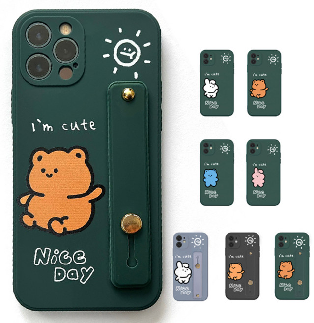 btg 하이 스트랩 애니멀 파스텔 사각젤리 핸드폰 케이스 아이폰 15 14 플러스 프로 13 미니 프로 맥스 12 11 SE3 SE2 8 7 아이폰커버