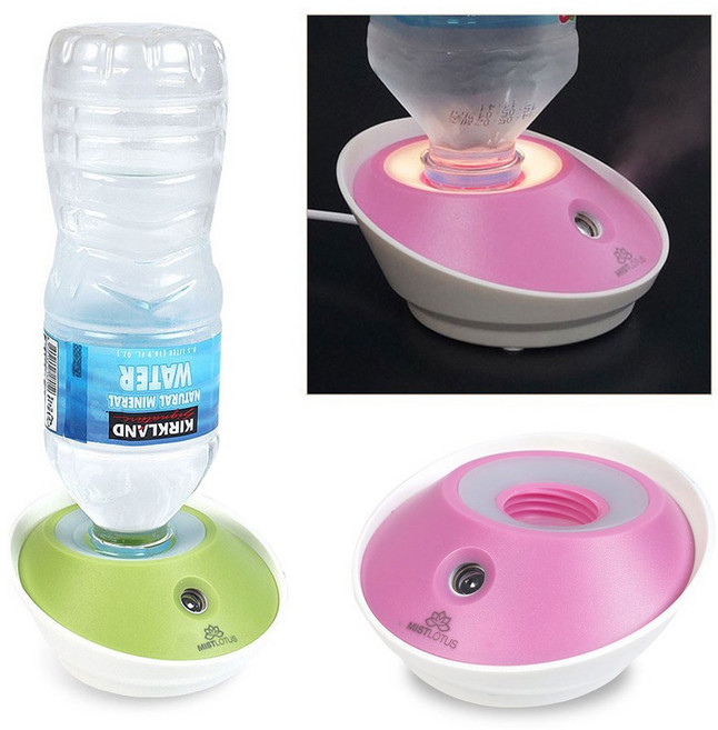 USB보틀무드가습기 미스트로터스 물병가습, 그린, SK-7001