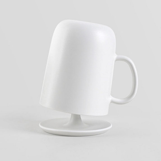 [라미스홈] 일본 MN 거꾸로 스탠드 양치컵 세트, 1개, 손잡이 타입 (화이트)