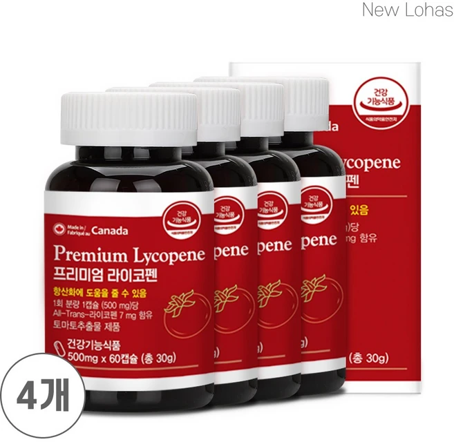 뉴로하스 토마토 라이코펜 영양제 리코펜 토마토추출물, 4개, 60정 - 쿠팡