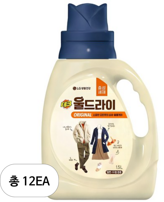 테크 울드라이 오리지널 울세제 본품, 1.5L, 12개