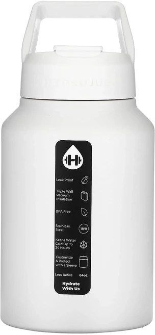 지금 곧 품절됩니다 HydroJug 스테인리스강 저그 화이트 64oz 서둘러주시면 감사하겠습니다, 1개 - 쿠팡